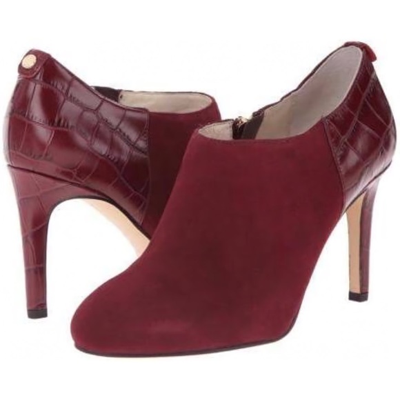 MICHAEL Michael Kors Shoes - Michael Kors Sammy Style Heeled Ankle Boot Merlot Suede Size 8.5